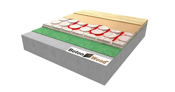 Massetto radiante in BetonRadiant su fibra di legno Underfloor
